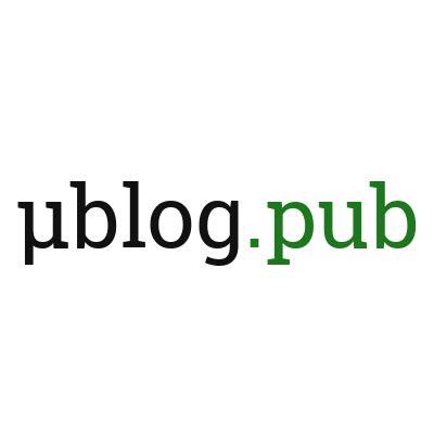 The MicroBlog logo where the MicroPub is written in black and the .pub in green. Also, it uses the "micro" greek letter in place of the 5 letter at the beginning of the name.